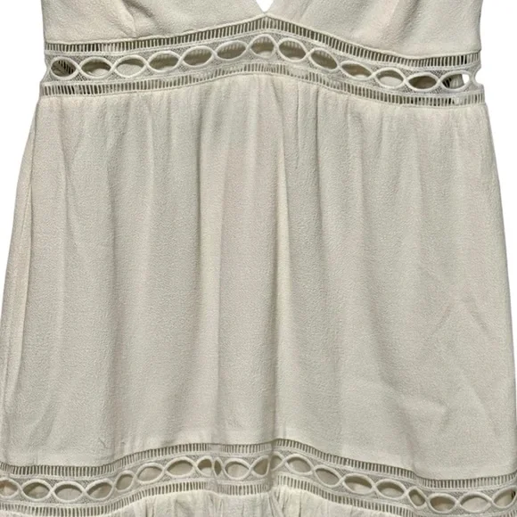 STONE COLD FOX Gabriel Boho Plunging V-Neck Lace Insert Cutout Ruffle Mini Dress - Picture 6 of 12